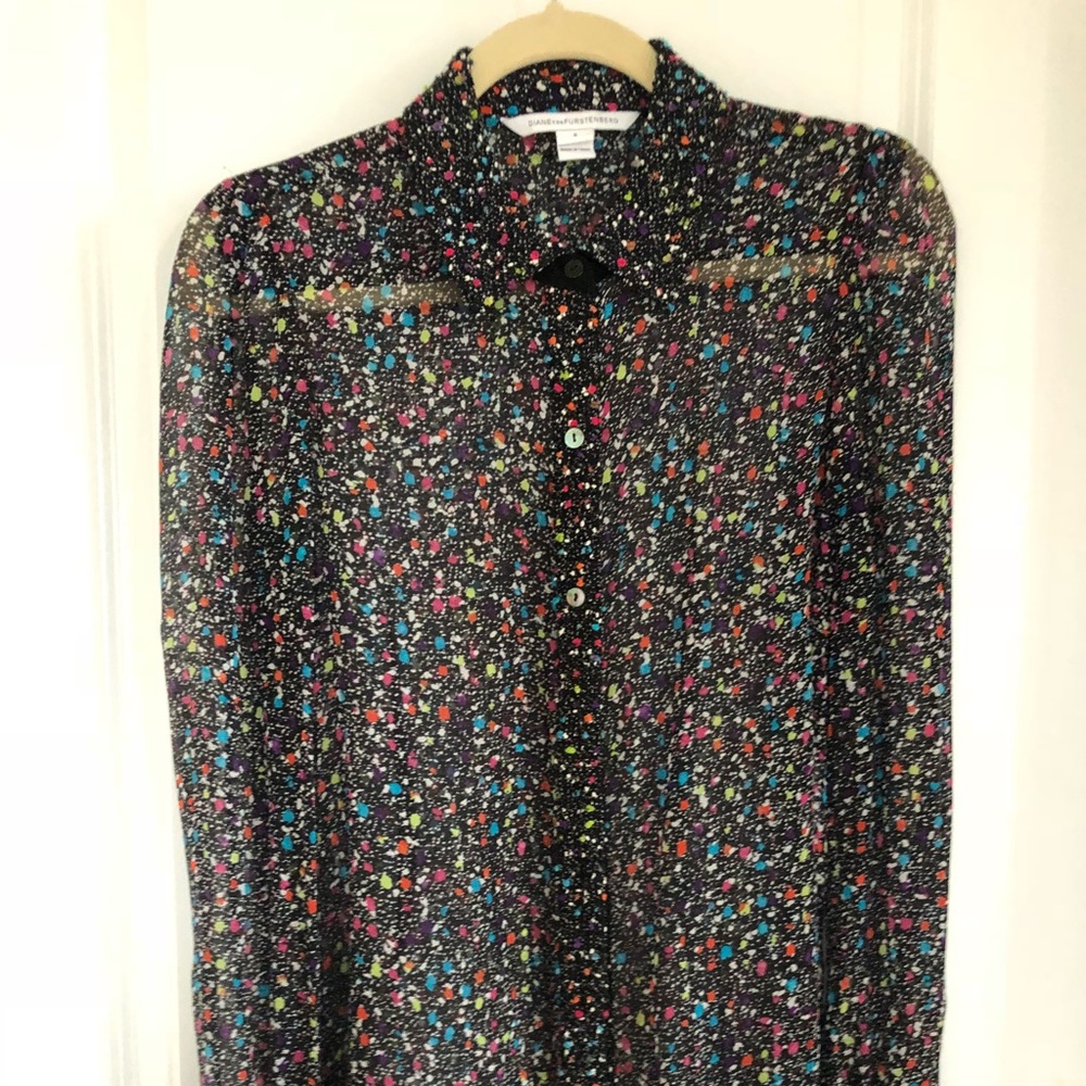DVF multi-colored blouse